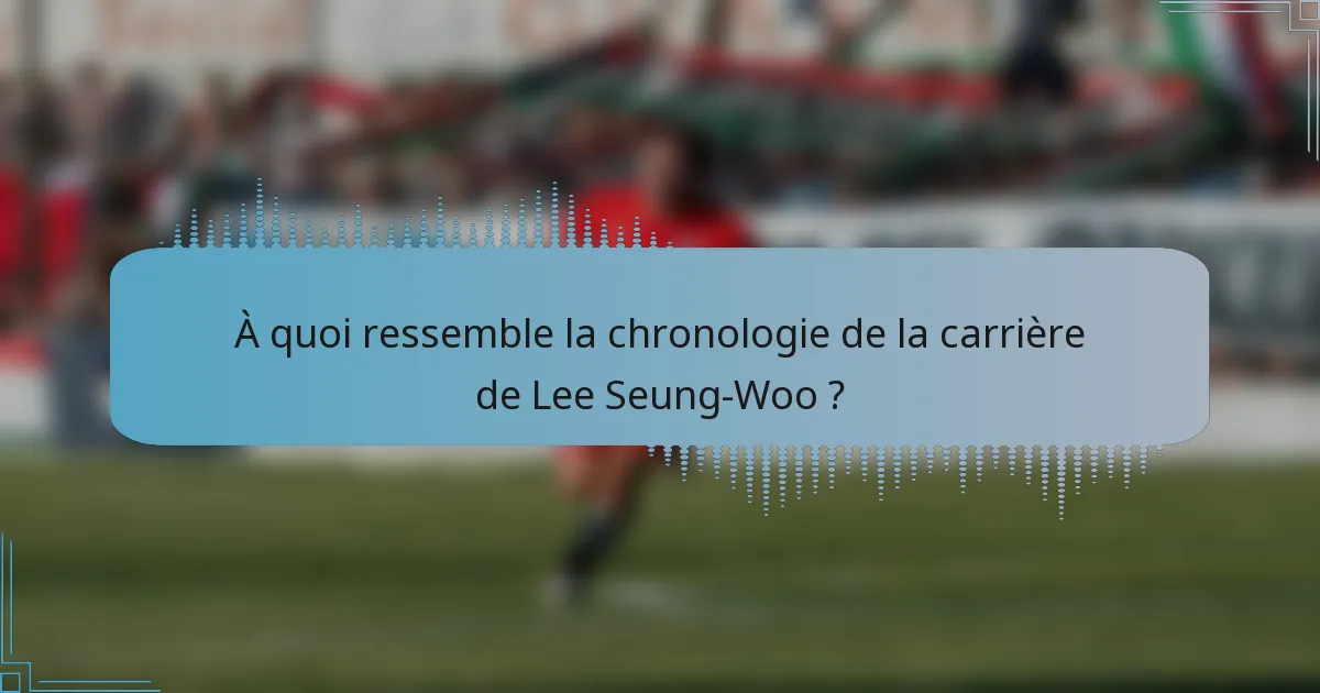 À quoi ressemble la chronologie de la carrière de Lee Seung-Woo ?